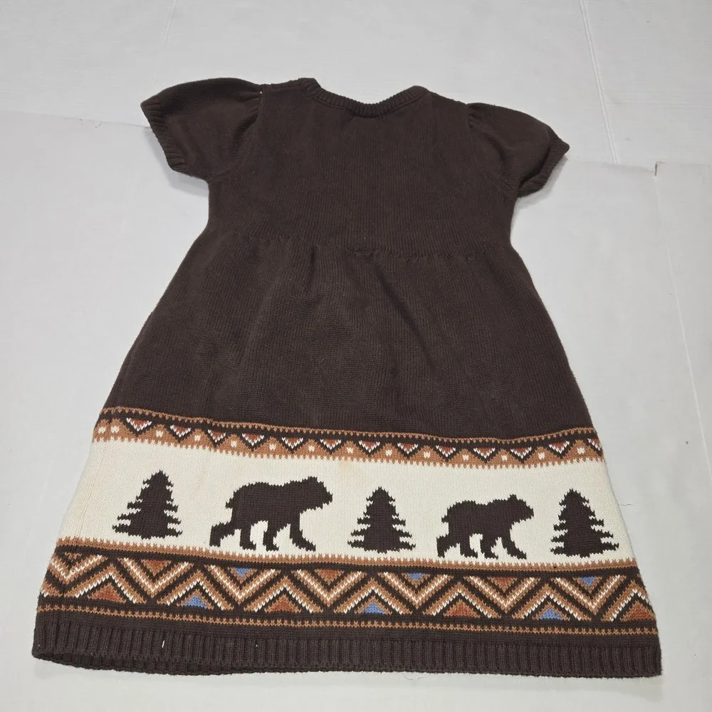 Gymboree Girls‎ Brown Bear Fair Isle Knit Sweater Dress 4T Montana Mountain